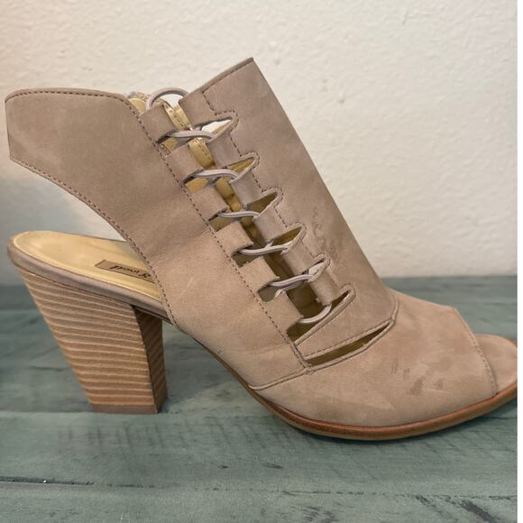 Paul Green Size 9 Sabrina Sandal Sisal Nubuk 3 1/2" Stacked Heel - Picture 4 of 15